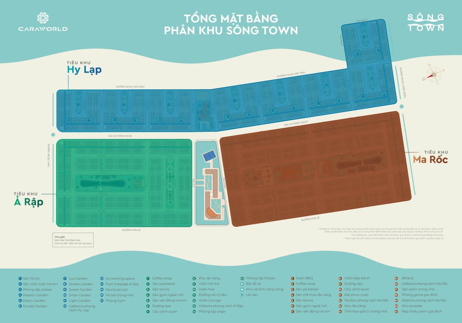 Mặt bằng tổng thể phân khu Sông Town