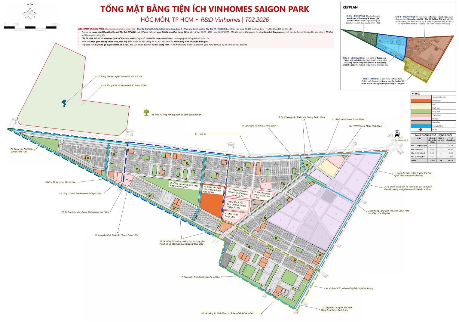 TỔNG MẶT BẰNG TIỆN ÍCH VINHOMES SAIGON PARK
